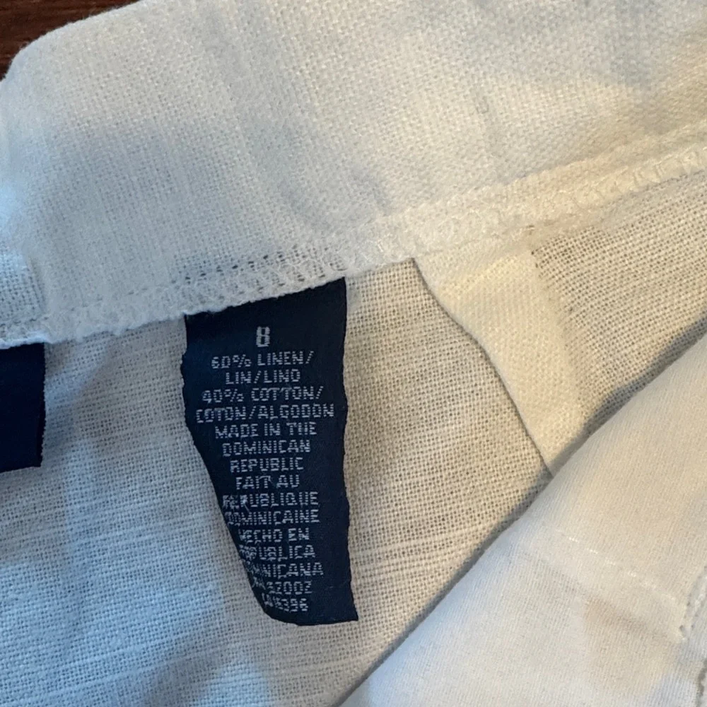 Vintage Liz Claiborne White Linen Blend Shorts - Picture 3 of 6